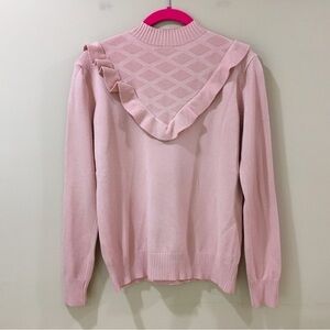 Fashion Korean Womens Tight Knitted Sweater Tops Pullover Pink Size Xs New